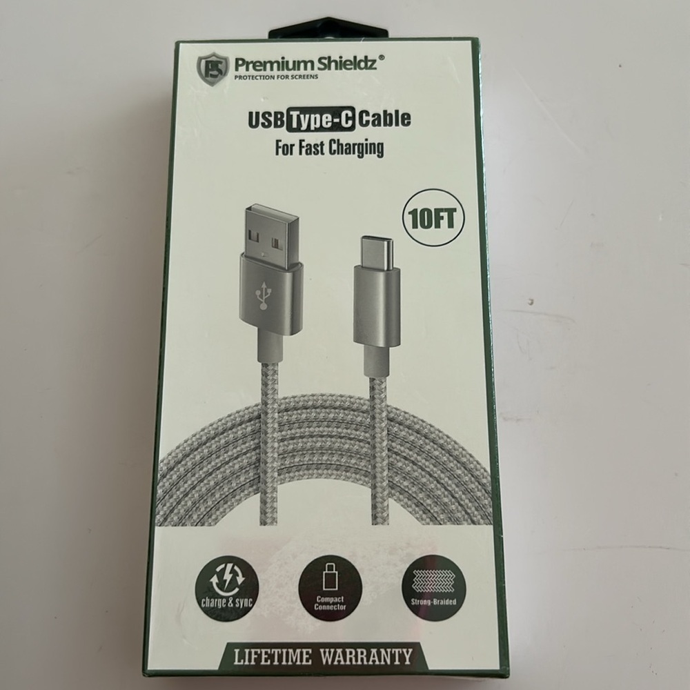 USB Type - C Cable for Fast Charging - 10 ft. - Sealed.